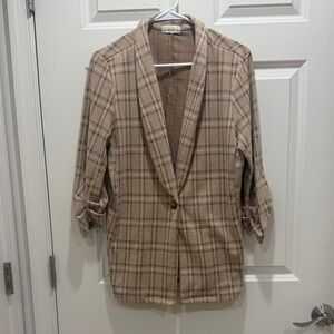 Altar’d State Tan Plaid Blazer